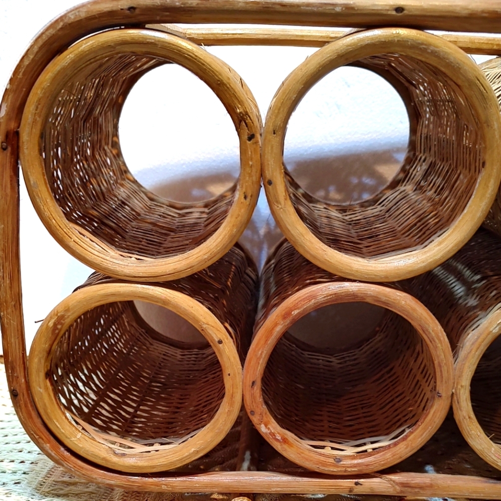 Bamboo table wine rack - Picture 3 of 10